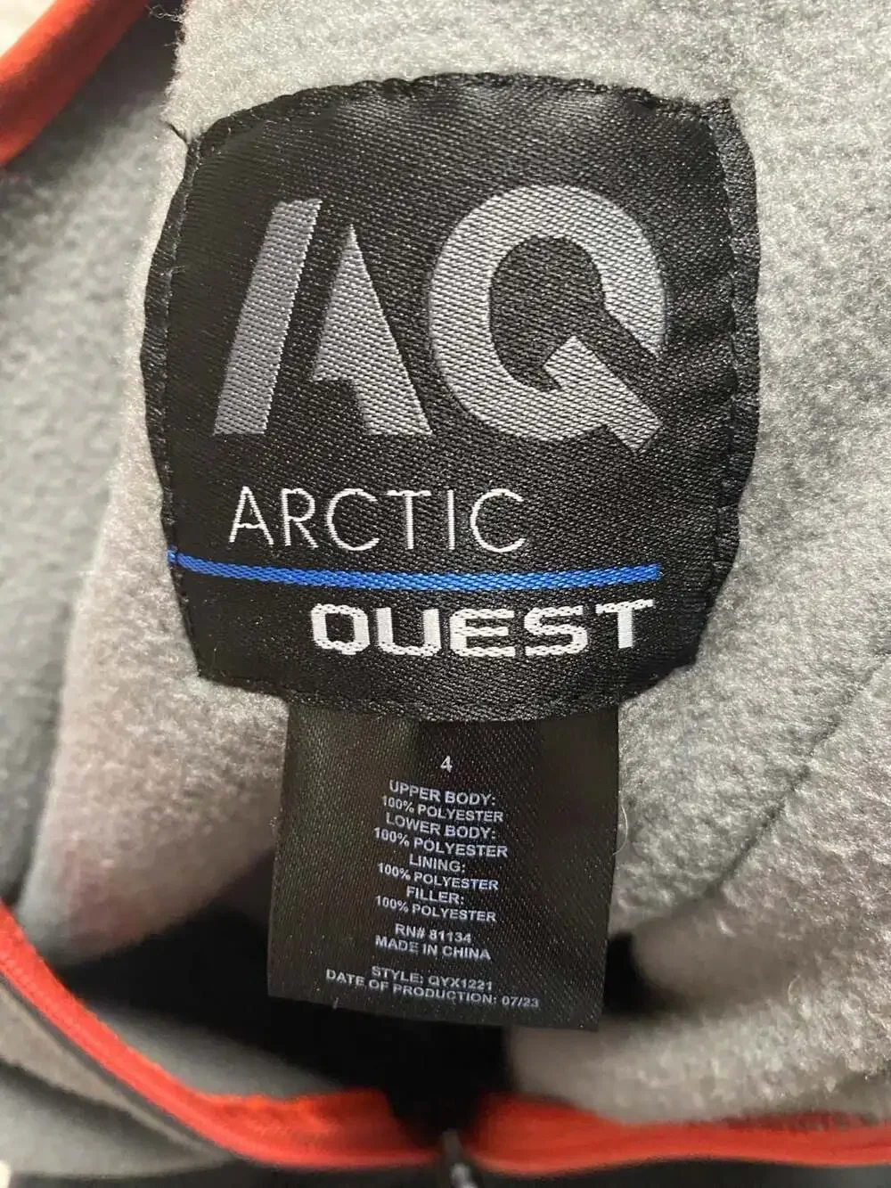 Arctic Quest Snow Bibs Size 4 Charcoal Fleece Zip Winter Pants